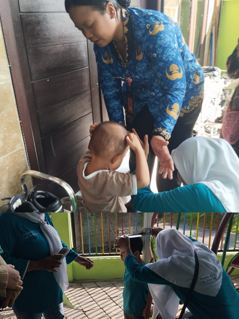 Kegiatan Posyandu Balita dan Kelas Ibu di RT 1 Jaba Jero Kuta,Kamis, 17 April 2025.